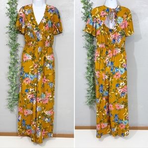 Band of Gypsies Floral Wide Leg Jumpsuit